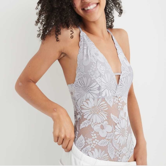 aerie Tops - aerie Garden Party Lace Bodysuit